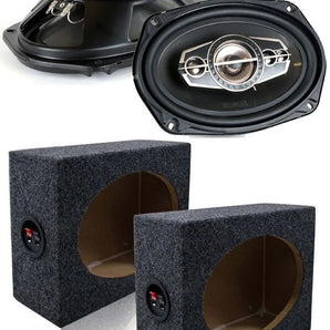 Absolute TQ-695 6x9" 600W 5 Way Speakers & 6x9" Speaker Box