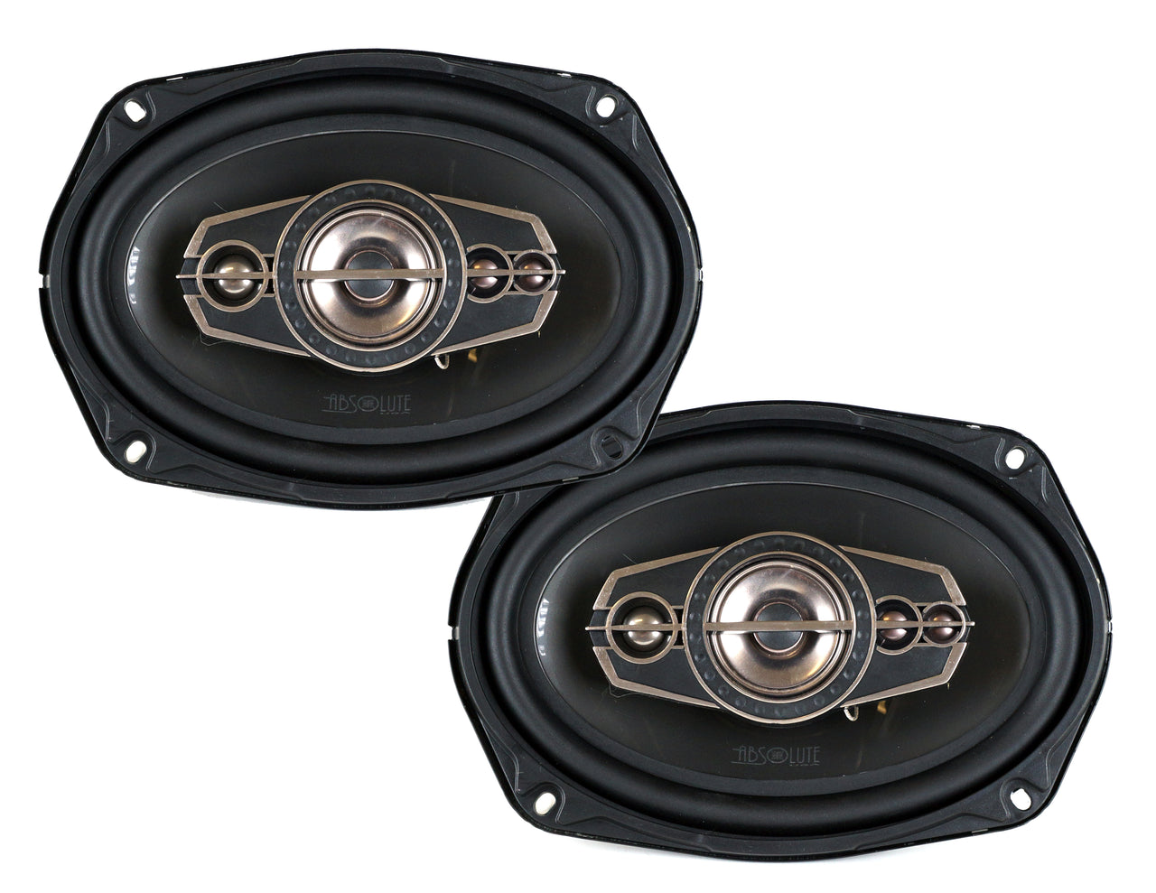 2 Absolute TQ-695 6x9" 5-Way Coaxial Car Speakers 600W Pair Carbon Fiber Cone Full-Range Audio Upgrade