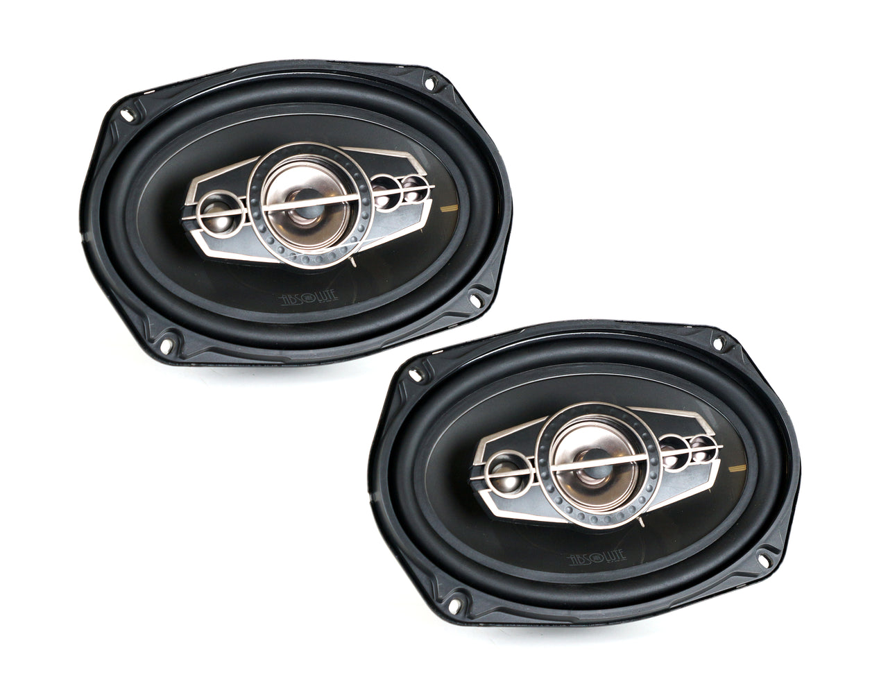 2 Absolute TQ-695 6x9" 5-Way Coaxial Car Speakers 600W Pair Carbon Fiber Cone Full-Range Audio Upgrade