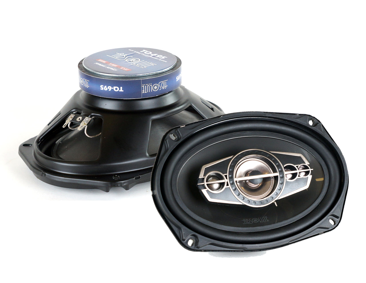 2 Absolute TQ-695 6x9" 5-Way Coaxial Car Speakers 600W Pair Carbon Fiber Cone Full-Range Audio Upgrade