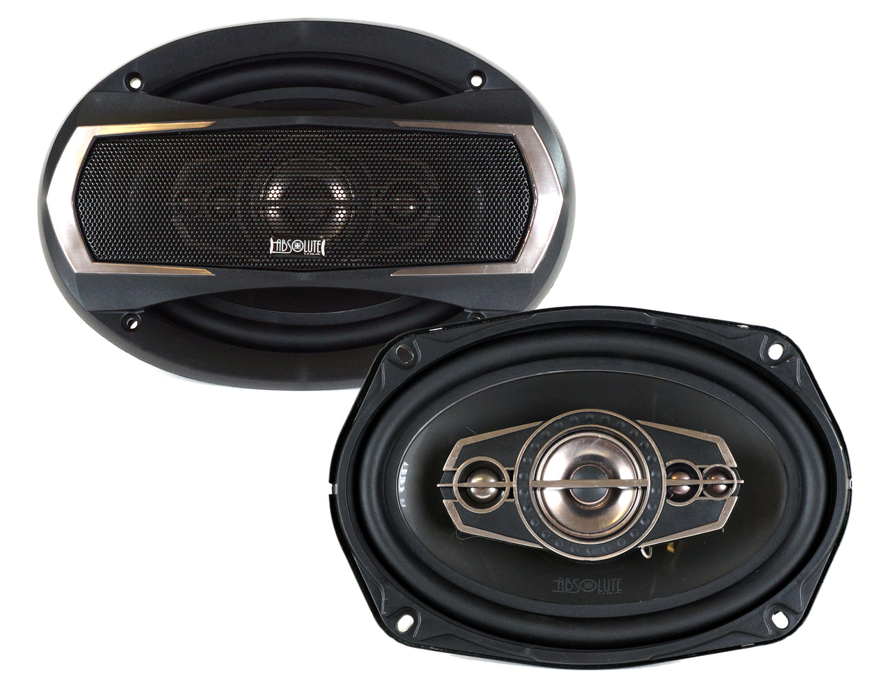 2 Absolute TQ-695 6x9" 5-Way Coaxial Car Speakers 600W Pair Carbon Fiber Cone Full-Range Audio Upgrade