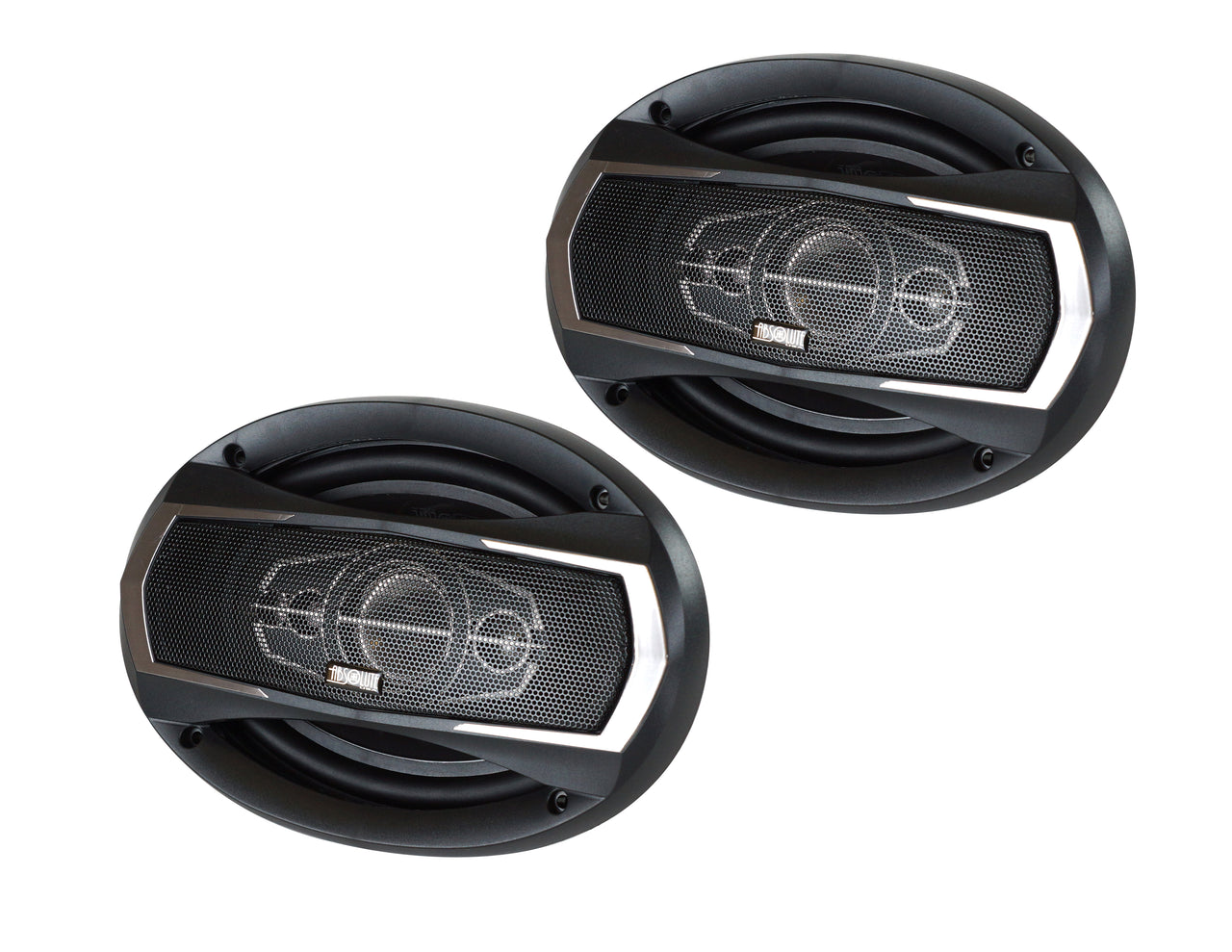 2 Absolute TQ-695 6x9" 5-Way Coaxial Car Speakers 600W Pair Carbon Fiber Cone Full-Range Audio Upgrade