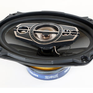 Absolute TQ-695 6x9" 5-Way Coaxial Car Speakers 600W Pair Carbon Fiber Cone Full-Range Audio Upgrade