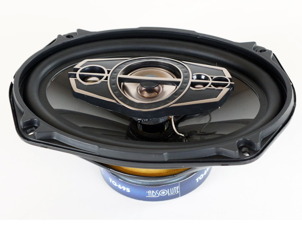 2 Absolute TQ-695 6x9" 5-Way Coaxial Car Speakers 600W Pair Carbon Fiber Cone Full-Range Audio Upgrade