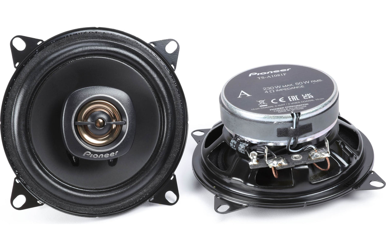 Pioneer TS-A1081F A-Series 4" 2-way Full Range Coaxial Car Speakers