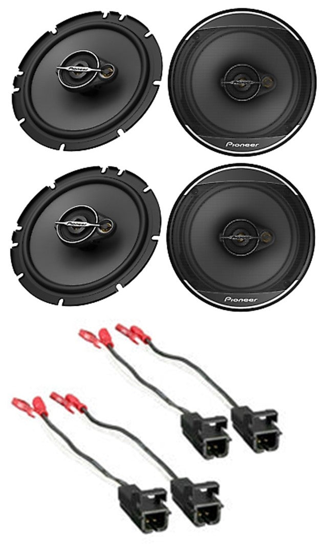 2 Pairs Pioneer TS-A1670F 6.5" Car Truck Front Rear Door Speakers Harness Fit GM 06-16