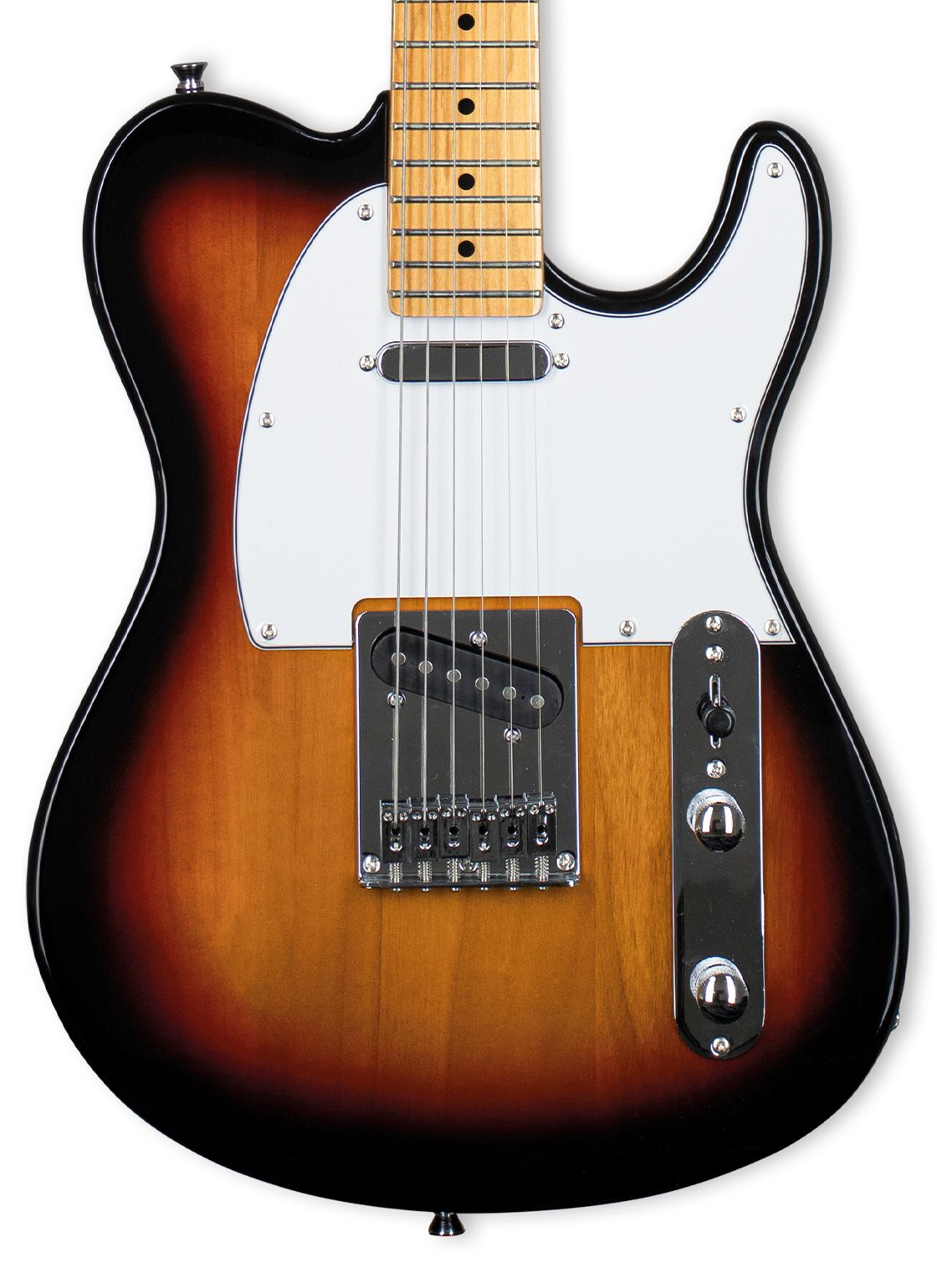 Tagima TW 55-SB-LF/WH Solid Poplar Tele Style Electric Guitar - Sunburst