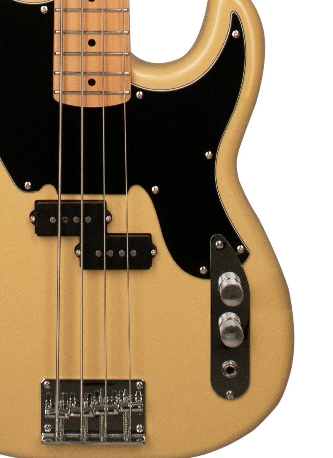 Tagima TW 66-BS-LF/BK Electric Bass Guitar - Butterscotch