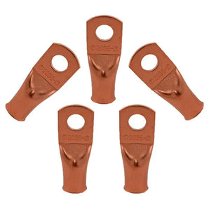 Install Bay CUR20516 Copper Uninsulated Ring Terminal 2/0 Gauge 5/16 inch - 5 Pack of uninsulated ring terminals