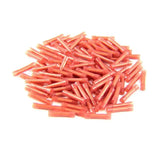 Red nylon butt connector, 22-18 gauge, durable and economical for connecting wires.