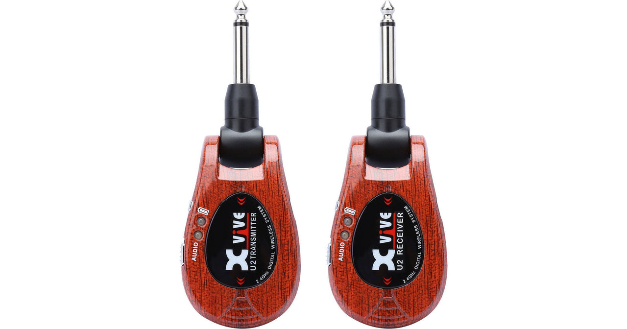 Xvive Audio U2 Digital Wireless System 2.4 GHz for Electric Guitars-RedWood