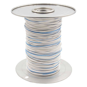 Install Bay US18500WBL 18 GA US GPT All Copper Primary Wire White w/Blue Trace