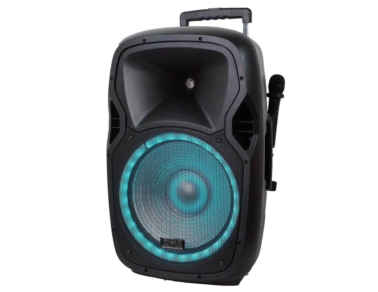 Absolute USA USPROBAT15 15" Wireless Portable PA Speaker System 3500W High Powered Bluetooth Indoor and Outdoor DJ PA Sound Stereo Loudspeaker USB SD MP3 AUX Input Flashing Party Light & FM Radio