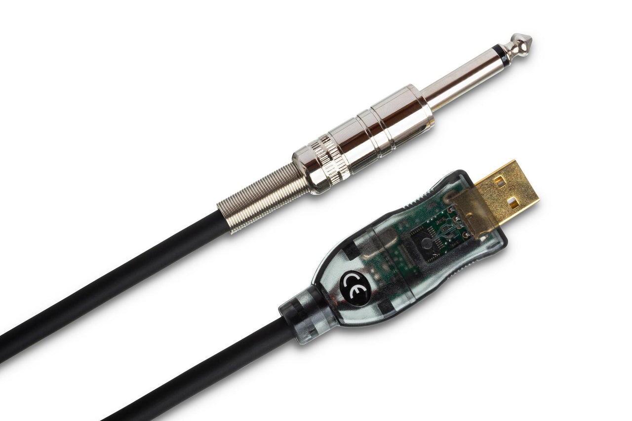 Hosa USQ-110 TRACKLINK Guitar USB Interface 1/4" TS Male to USB Type A 10 foot