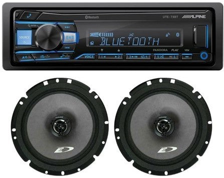 Alpine UTE-73BT Digital Media Receiver Bluetooth & SXE-1726S 6.5" Speaker