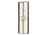 Uninsulated butt connector for 12-10 gauge wires, ideal for connecting multiple wires securely.