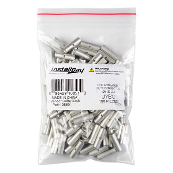  Uninsulated butt connector for 12-10 gauge wires, ideal for connecting multiple wires securely.