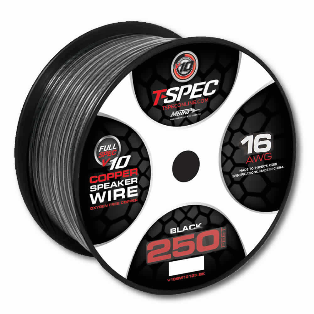 T-SPEC V10SW16250-BK v10 500ft 16 Gauge Black Speaker Wire consumer electronics