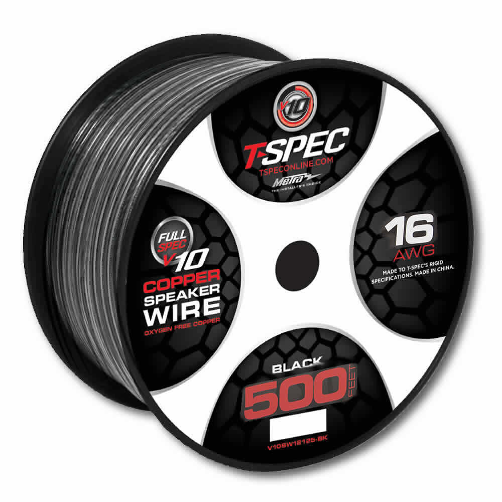 T-SPEC V10SW16500-BK v10 500ft 16 Gauge Black Speaker Wire consumer electronics