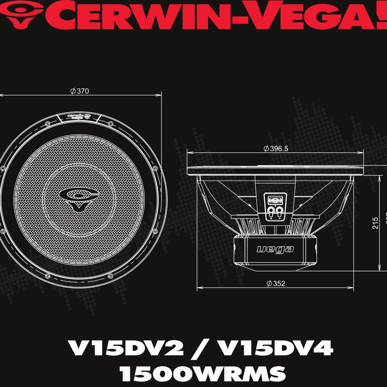 Cerwin-Vega V15DV4  4500W 15" Vega Series Dual 4-ohm Subwoofer