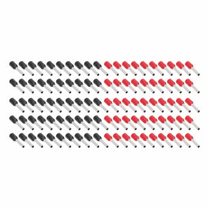 T-SPEC V1618GA-FERR 100-Piece Red and Black 16/18GA Ferrules - Refill Pack