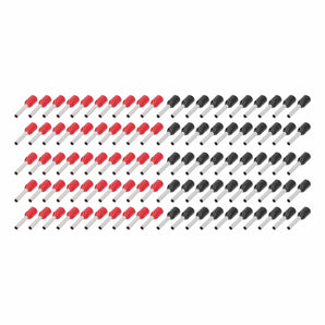 T-SPEC V1618GA-FERR 100-Piece Red and Black 16/18GA Ferrules - Refill Pack