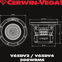 Thumbnail for Cerwin Vega V65DV4 Vega 2025 Edition Subwoofer - 6.5