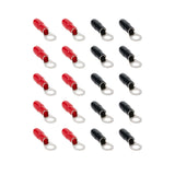 T-SPEC V8-RTN10-20 4 AWG ring terminal 20pk in red and black, featuring nickel plated connectors.