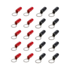 T-SPEC V8-RTN19-20 8 AWG 3/8IN Ring Terminal 20pk with red and black insulated connectors
