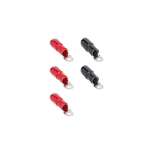 T-SPEC V8-RTN2 1/0 AWG 5/16IN ring terminal 5-pack with red and black nickel plated terminals