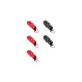 T-SPEC V8-RTN2 1/0 AWG 5/16IN ring terminal 5-pack with red and black nickel plated terminals