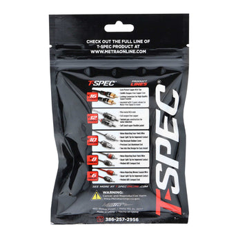  T-SPEC V8-RTN2 1/0 AWG 5/16IN ring terminal 5-pack with red and black nickel plated terminals