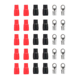 20 pack of T-SPEC V8-RTN3-20 ring terminals in black and red, featuring 3/8 inch connection for secure wiring.