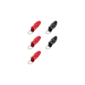 T-SPEC V8-RTN3 ring terminal pack featuring red and black nickel plated ring terminals.