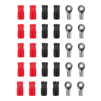  20 pack of T-SPEC V8-RTN8-20 4 AWG 1/4IN ring terminal in red and black colors.