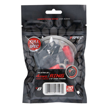 T-SPEC V8-RTN9-20 4 AWG 5/16IN ring terminal 20 pack for car audio applications