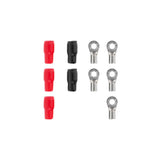 T-SPEC V8-RTN9 ring terminal pack featuring 4 AWG nickel plated terminals in red and black colors.