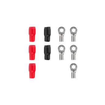 T-SPEC V8-RTN9 ring terminal pack featuring 4 AWG nickel plated terminals in red and black colors.