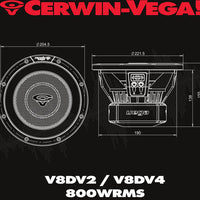 Thumbnail for Cerwin Vega V8DV2 2025 Edition Subwoofer - 8
