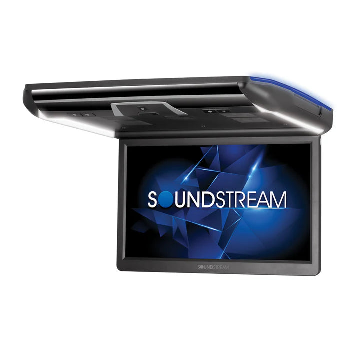 Soundstream VCM-160DMH Ceiling Mount DVD Entertainment System w/ MobileLink Smartphone Mirroring & 16” LCD
