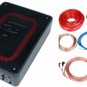 Cerwin Vega VPAS68 active 6x8 subwoofer enclosure with included 0G amp kit and wiring accessories