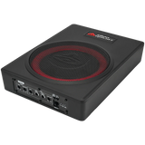Cerwin-Vega VPAS821 870W 8" underseat enclosure with 2-channel output and sleek black design.