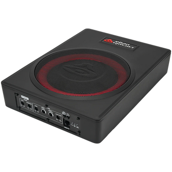 Cerwin-Vega VPAS821 870W 8" underseat enclosure with 2-channel output and sleek black design.