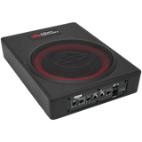 Cerwin-Vega VPAS821 870W 8" underseat enclosure with 2-channel output and sleek black design.