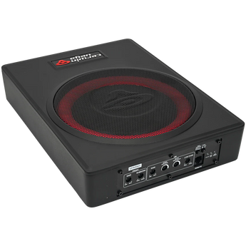 Cerwin-Vega VPAS821 870W 8" underseat enclosure with 2-channel output and sleek black design.