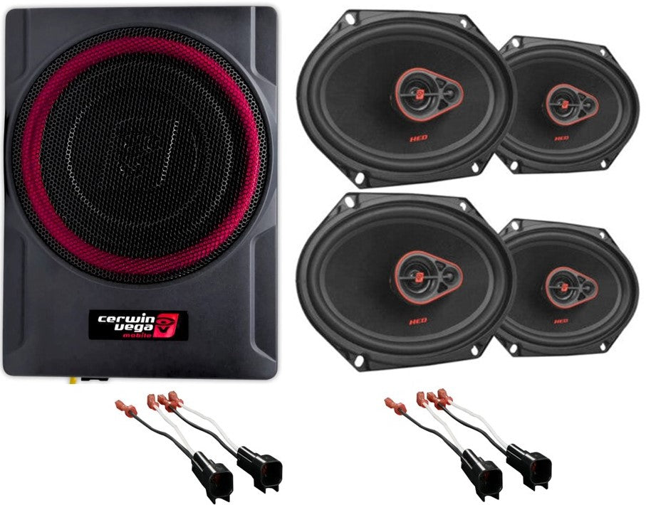 VR10 10" Under Seat Subwoofer 6x8" front/rear truck speakers Fit 2009-14 Ford F-150