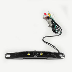 Boyo VTL422TJS Short Length Bar-Type License Plate Backup Camera with LED Lights and Trajectory Parking Lines (Black)