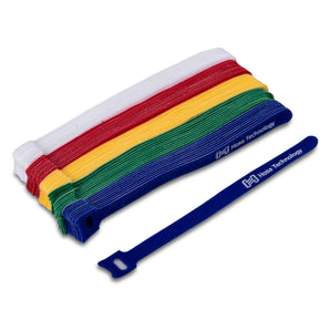Hosa WTI-508-MULTI Hook and Loop Cable Tie Multi Color 50-Pack