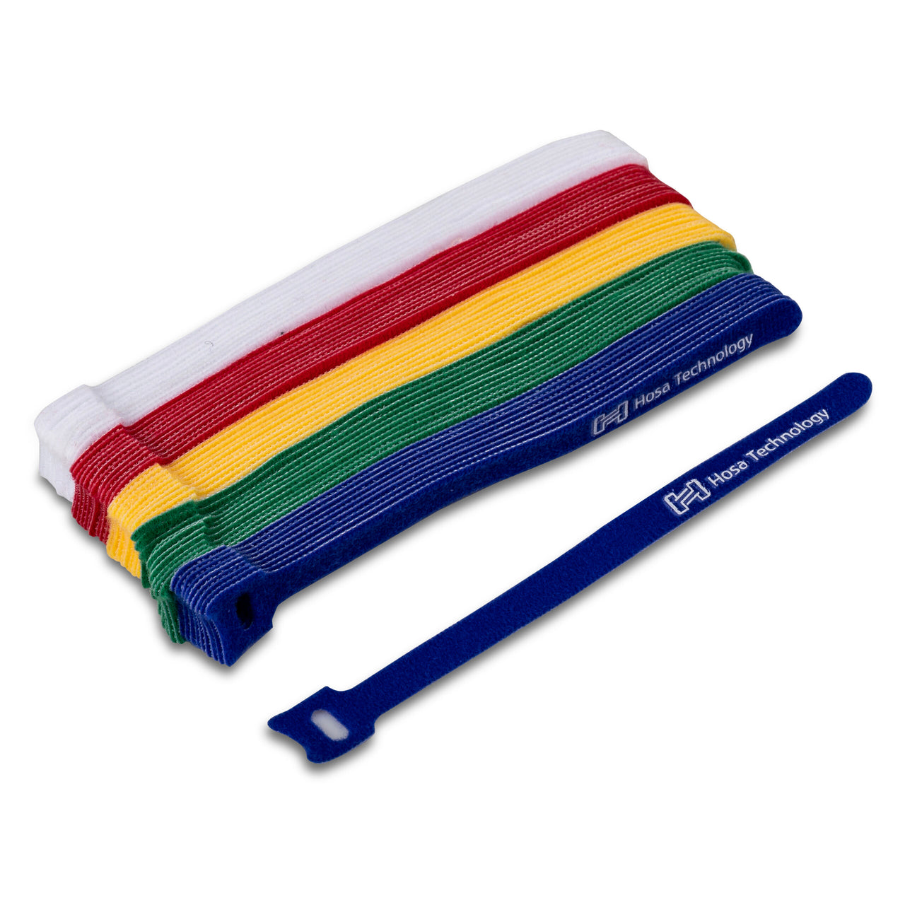 Hosa WTI-508-MULTI Hook and Loop Cable Tie Multi Color 50-Pack