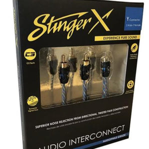 Stinger XI12YM X1 Series 2 Channel Interconnect Y-connector 2 Male/1 Female
